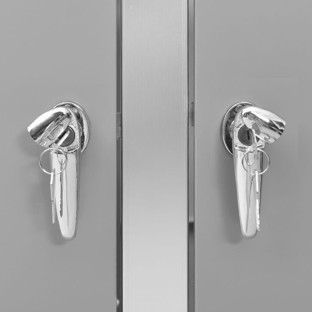 vidaXL Πλαίσιο Κάδου Απορρ. Τριπλό με Ρόδες 207x77,5x112,5εκ. Αν. Ατσ.