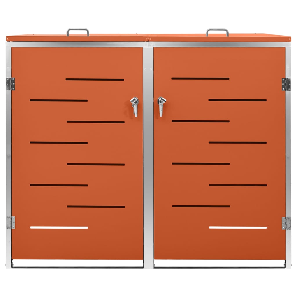 vidaXL Πλαίσιο Κάδων Απορρ. Διπλό με Ρόδες 138x77,5x112,5 εκ Αν. Ατσα.