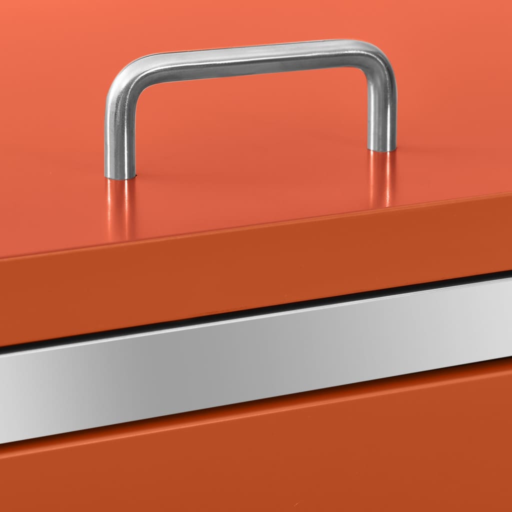 vidaXL Πλαίσιο Κάδου Απορρ. Τριπλό με Ρόδες 207x77,5x112,5εκ. Αν. Ατσ.