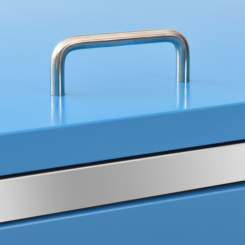 vidaXL Πλαίσιο Κάδου Απορρ. Τριπλό με Ρόδες 207x77,5x112,5εκ. Αν. Ατσ.