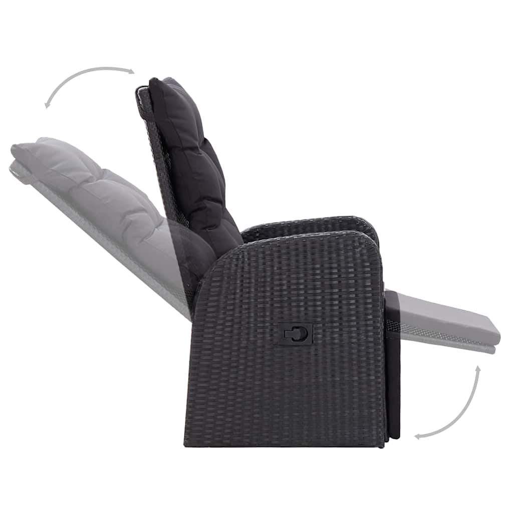 vidaXL Σετ Τραπεζαρίας Κήπου 3 Τεμαχίων Μαύρο
