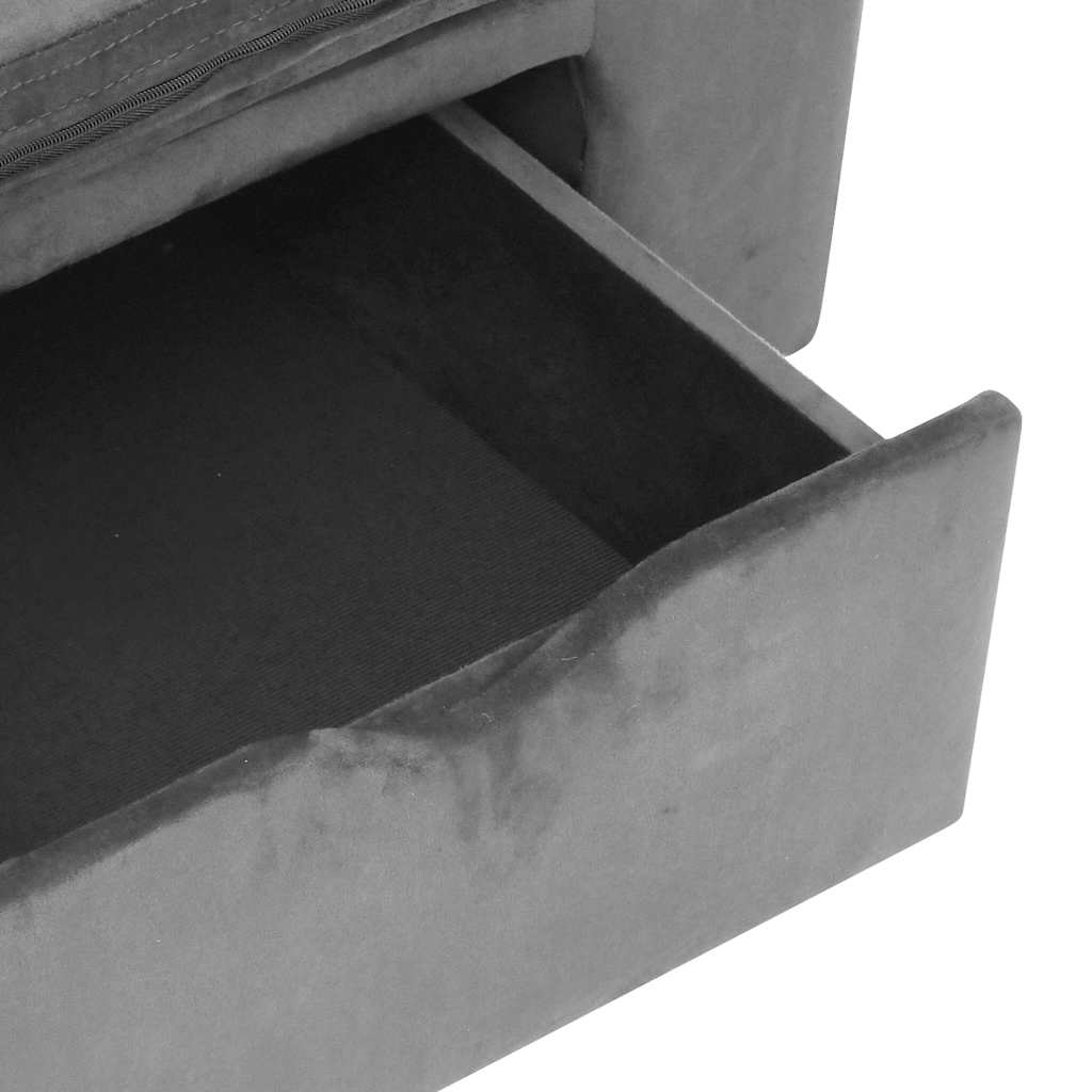 vidaXL Καναπές - Κρεβάτι Σκύλου με Συρτάρι Γκρι 75x50x38 εκ. Βελουτέ