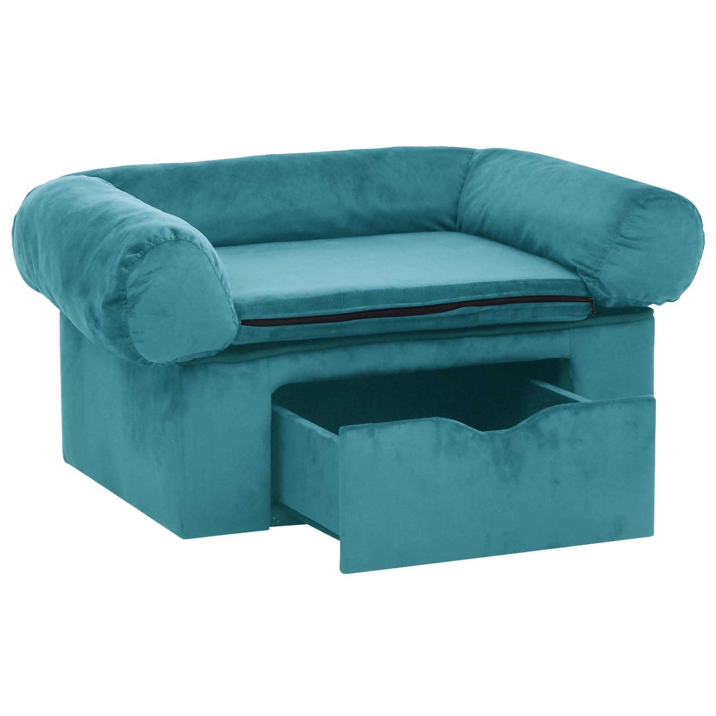 vidaXL Σοφάκι για Σκύλους Τιρκουάζ 75 x 50 x 38cm Βελουτέ