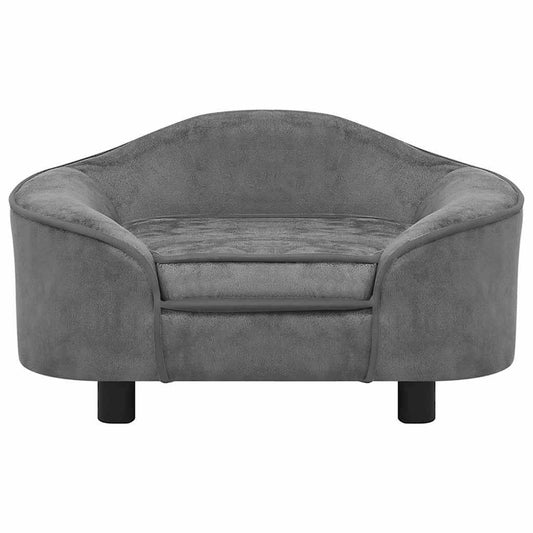 vidaXL Καναπές - Κρεβάτι Σκύλου Γκρι 67 x 47 x 36 εκ. Βελουτέ