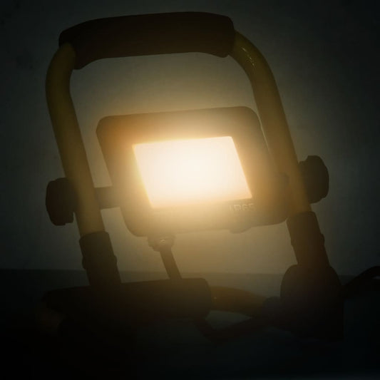 vidaXL Προβολέας LED με Λαβή Θερμό Λευκό 20 W