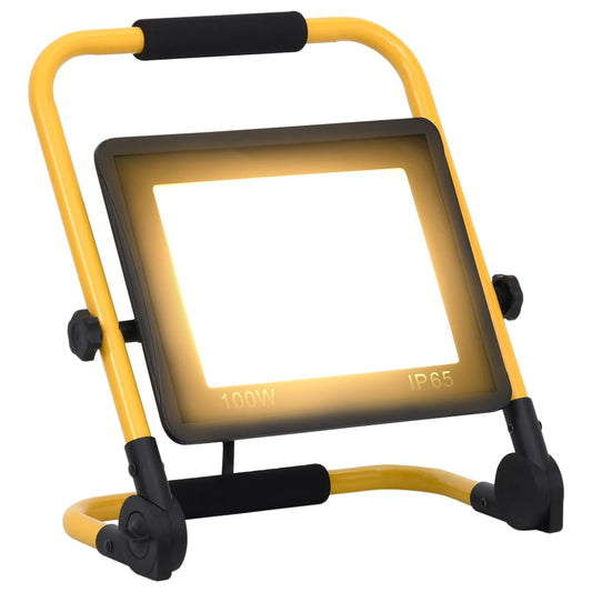 vidaXL Προβολέας LED με Λαβή Θερμό Λευκό 100 W