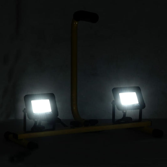vidaXL Προβολέας LED με Λαβή Ψυχρό Λευκό 2 x 10 W