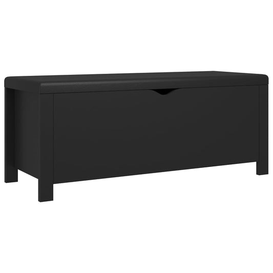 vidaXL Κουτί Αποθήκευσης Μαύρο 105x40x45 εκ. Επεξ. Ξύλο με Μαξιλάρι