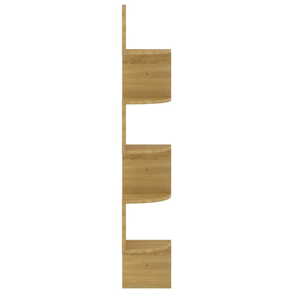 vidaXL Γωνιακή Ραφιέρα Τοίχου Sonoma Δρύς 19x19x123εκ. από Επεξ. Ξύλο