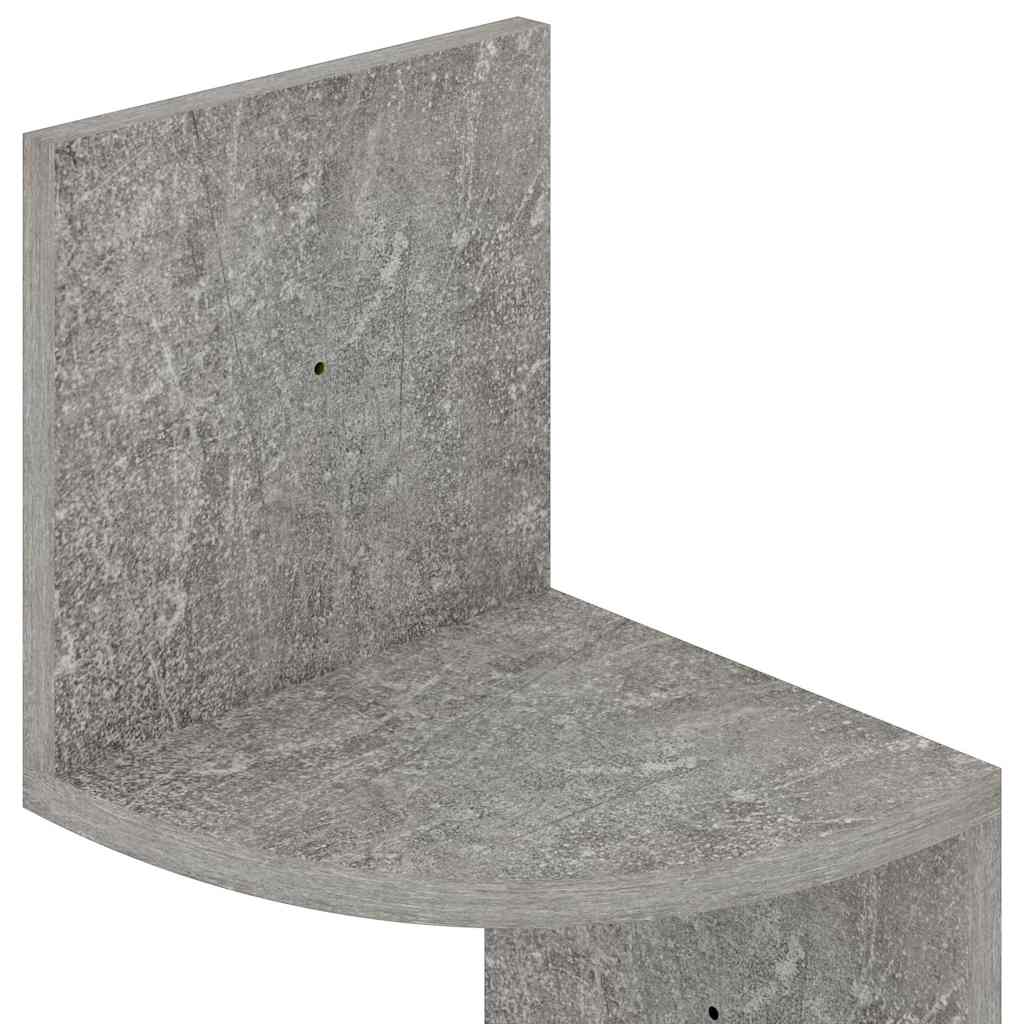 vidaXL Γωνιακή Ραφιέρα Τοίχου Γκρι Σκυρ. 19x19x123 εκ. από Επεξ. Ξύλο