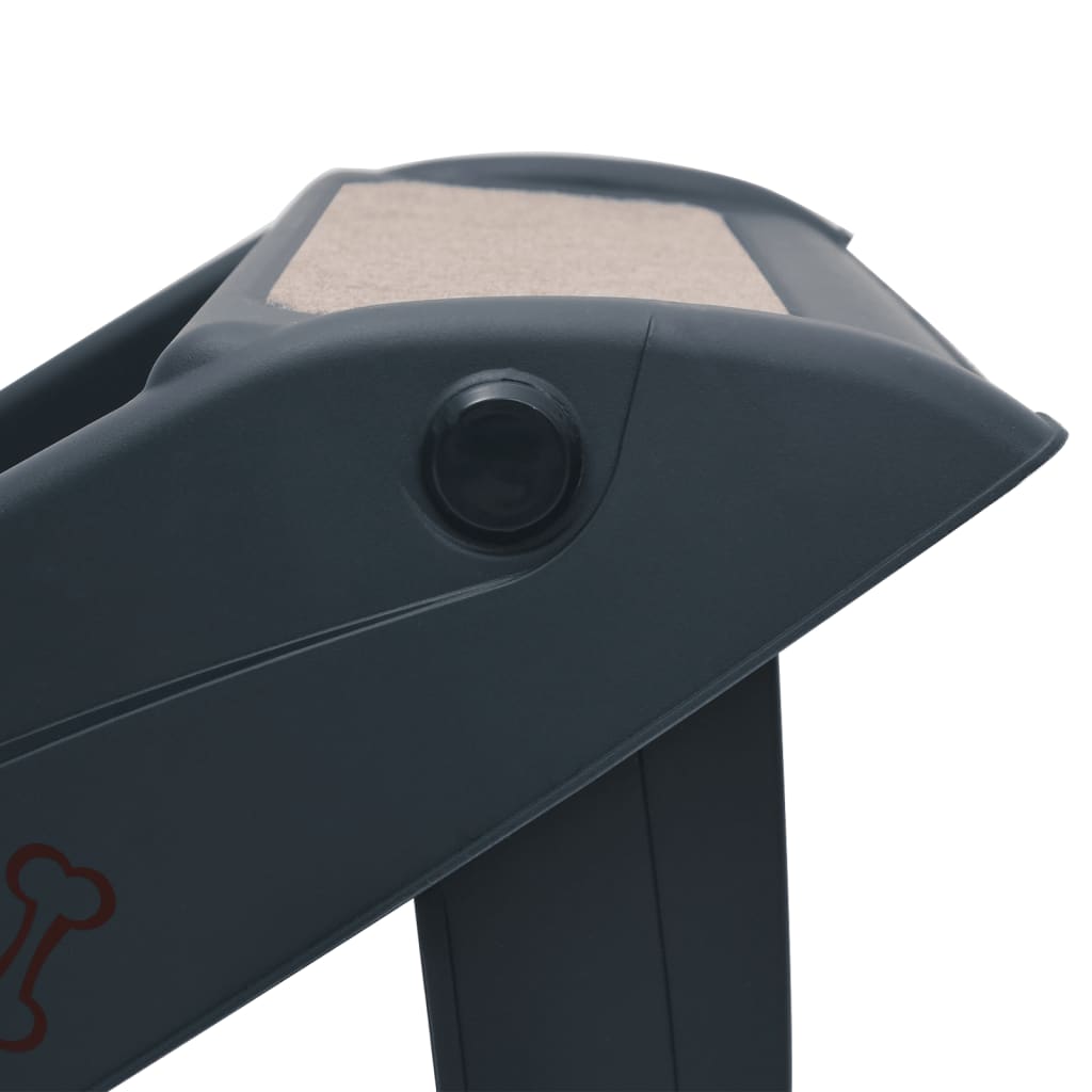 vidaXL Σκαλάκια για Σκύλους 4 Επιπέδων Πτυσσόμενα Σκούρο Γκρι