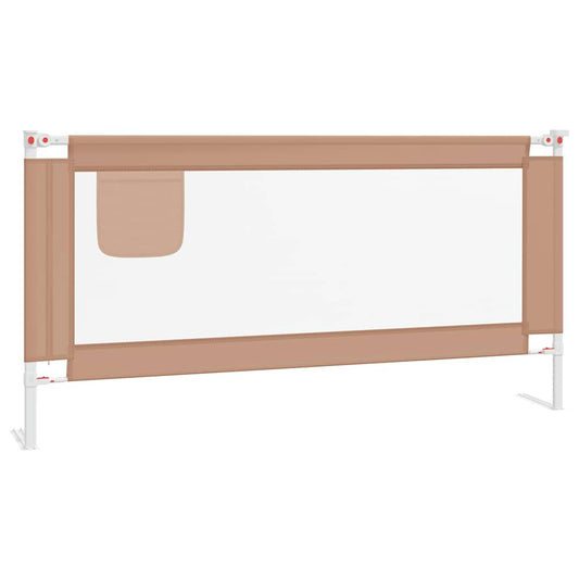 vidaXL Μπάρα Κρεβατιού Προστατευτική Taupe 180 x 25 εκ. Υφασμάτινη