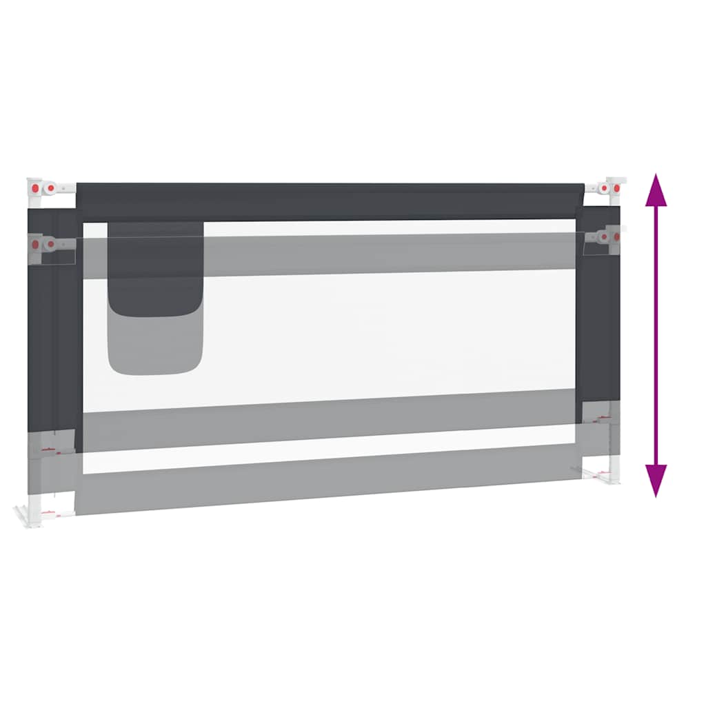 vidaXL Μπάρα Κρεβατιού Προστατευτική Σκούρο Γκρι 180x25 εκ. Υφασμάτινη