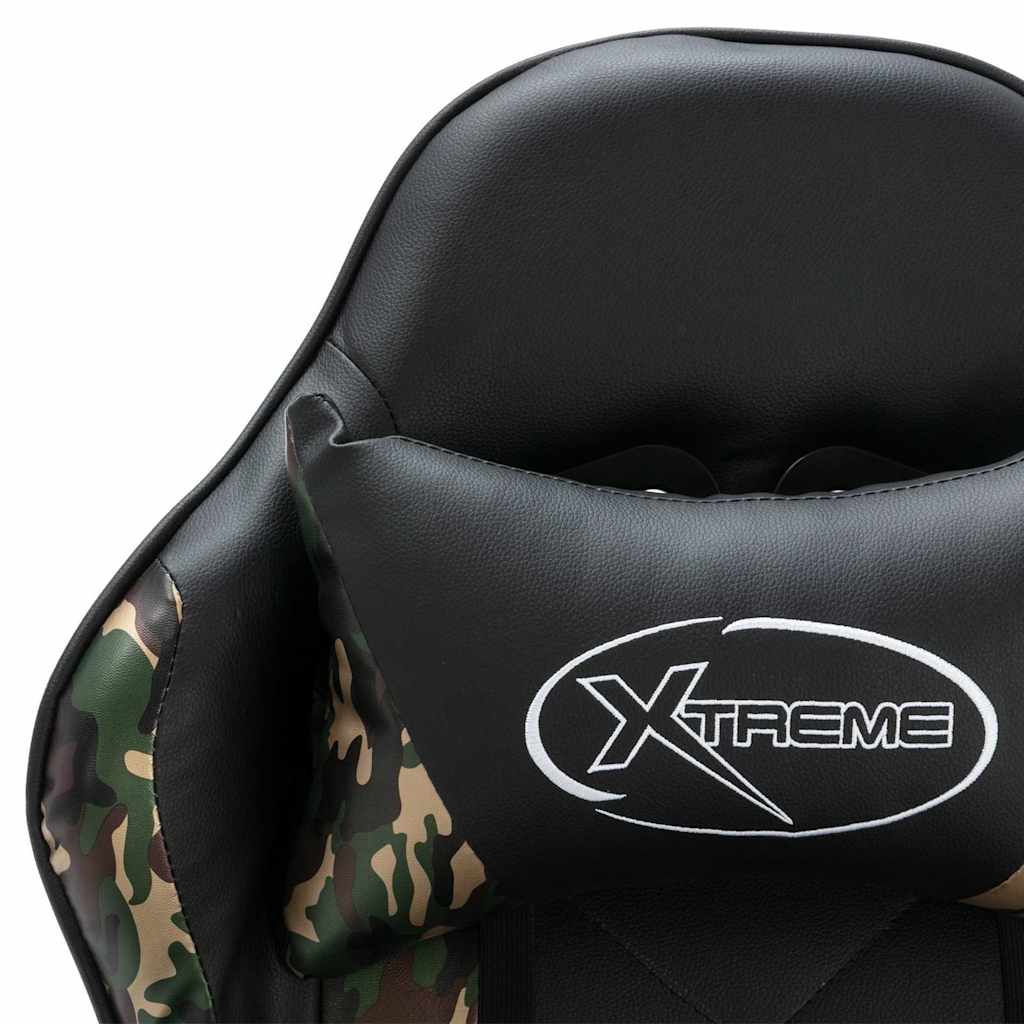 vidaXL Καρέκλα Racing με Υποπόδιο Μαύρο/Παραλλαγή από Συνθετικό Δέρμα