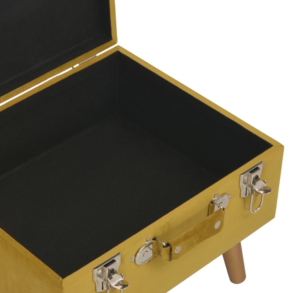 vidaXL Σκαμπό με Αποθηκευτικό Χώρο Μουσταρδί Κίτρινο 40 εκ. Βελούδινο
