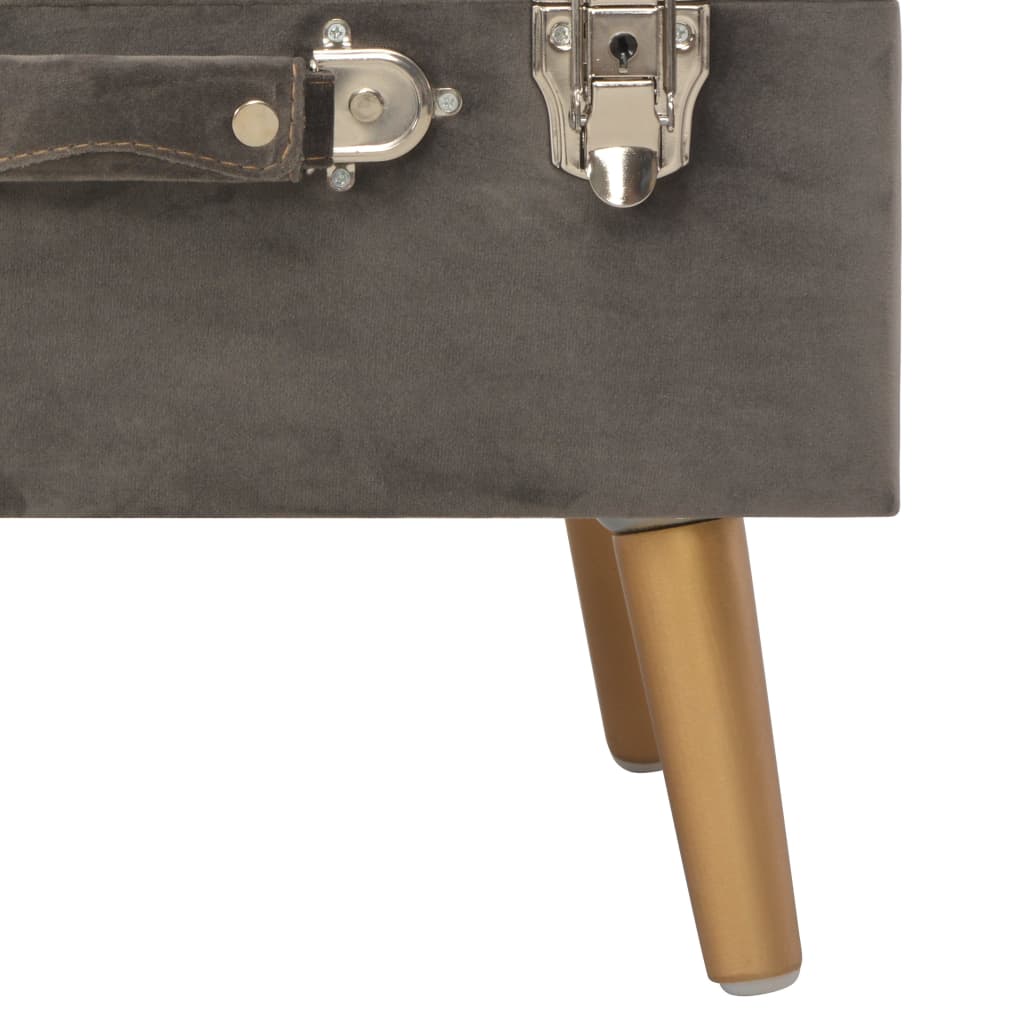 vidaXL Σκαμπό με Αποθηκευτικό Χώρο Γκρι 40 εκ. Βελούδινο