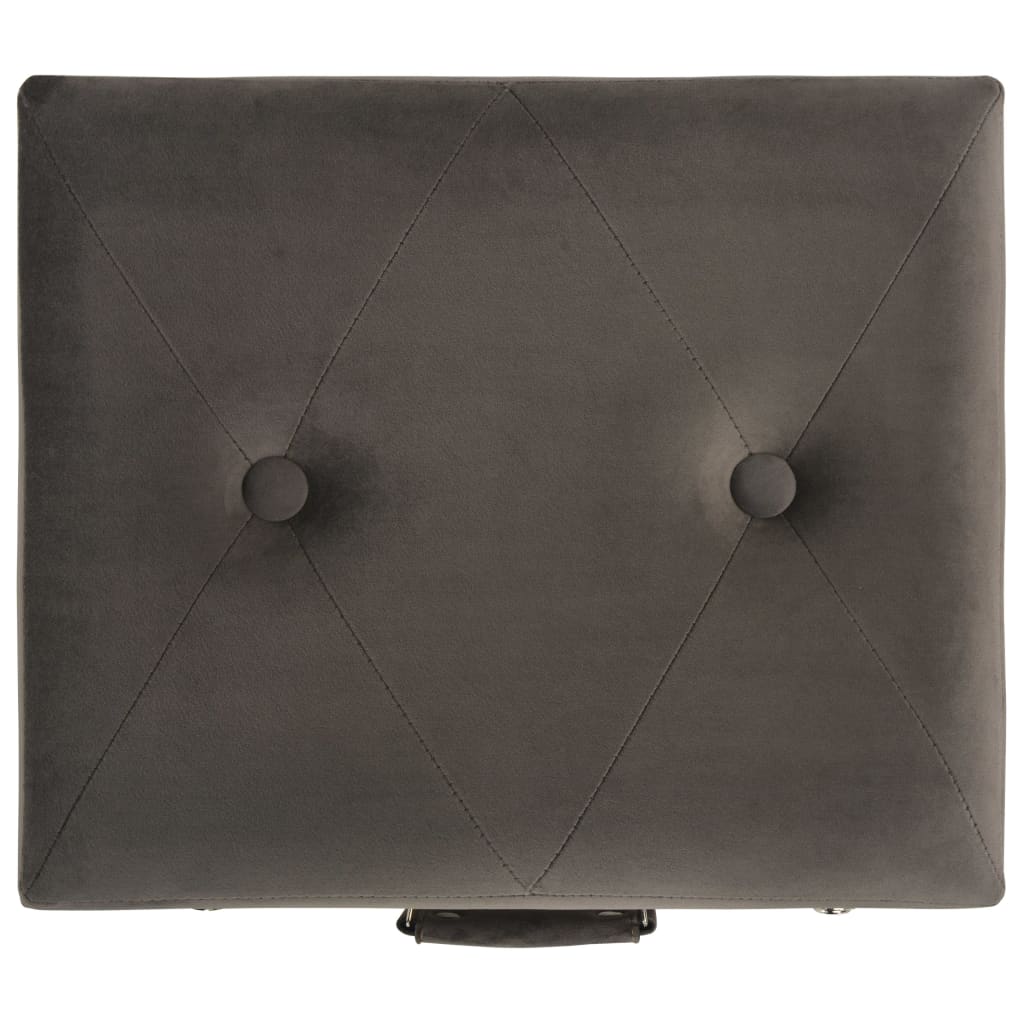 vidaXL Σκαμπό με Αποθηκευτικό Χώρο 3 τεμ. Γκρι Βελούδινα