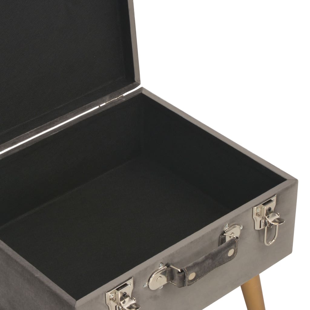 vidaXL Σκαμπό με Αποθηκευτικό Χώρο 3 τεμ. Γκρι Βελούδινα