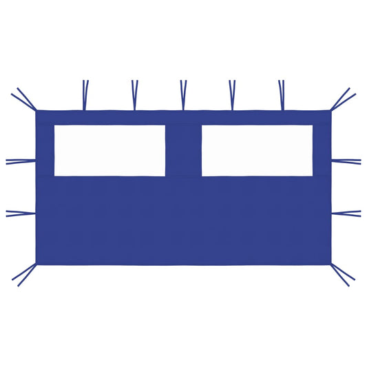vidaXL Πλαϊνό Τοίχωμα για Κιόσκι με Παράθυρα Μπλε 4 x 2 μ.
