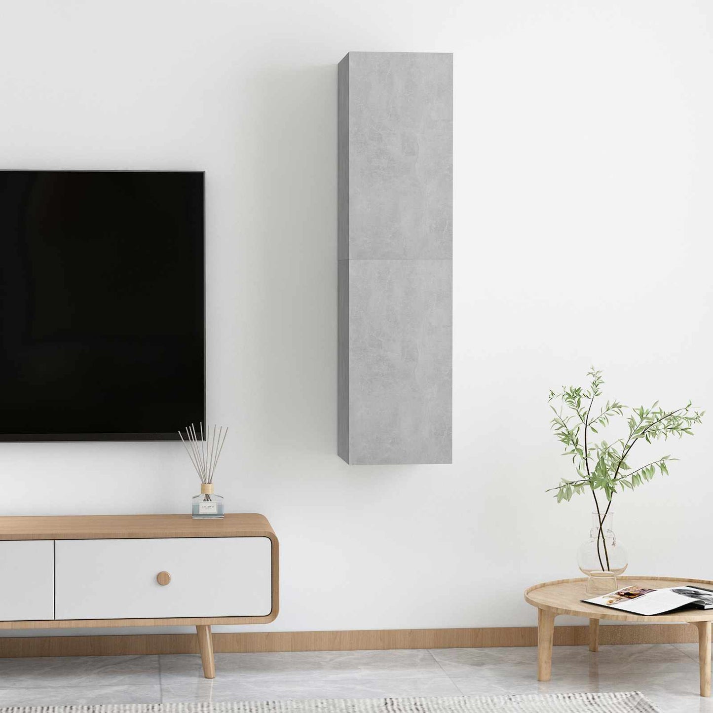 vidaXL Έπιπλα Τηλεόρασης 2 τεμ. Γκρι Σκυρ. 30,5x30x60 εκ. Επεξ. Ξύλο