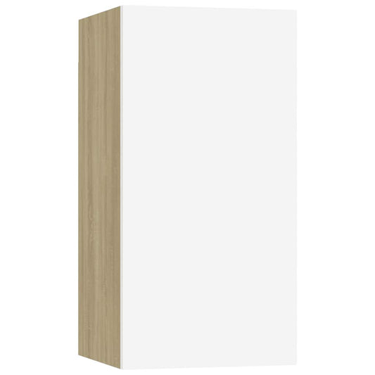 vidaXL Έπιπλο Τηλεόρασης Λευκό & Sonoma Δρυς 30,5x30x60εκ. Επεξ. Ξύλο