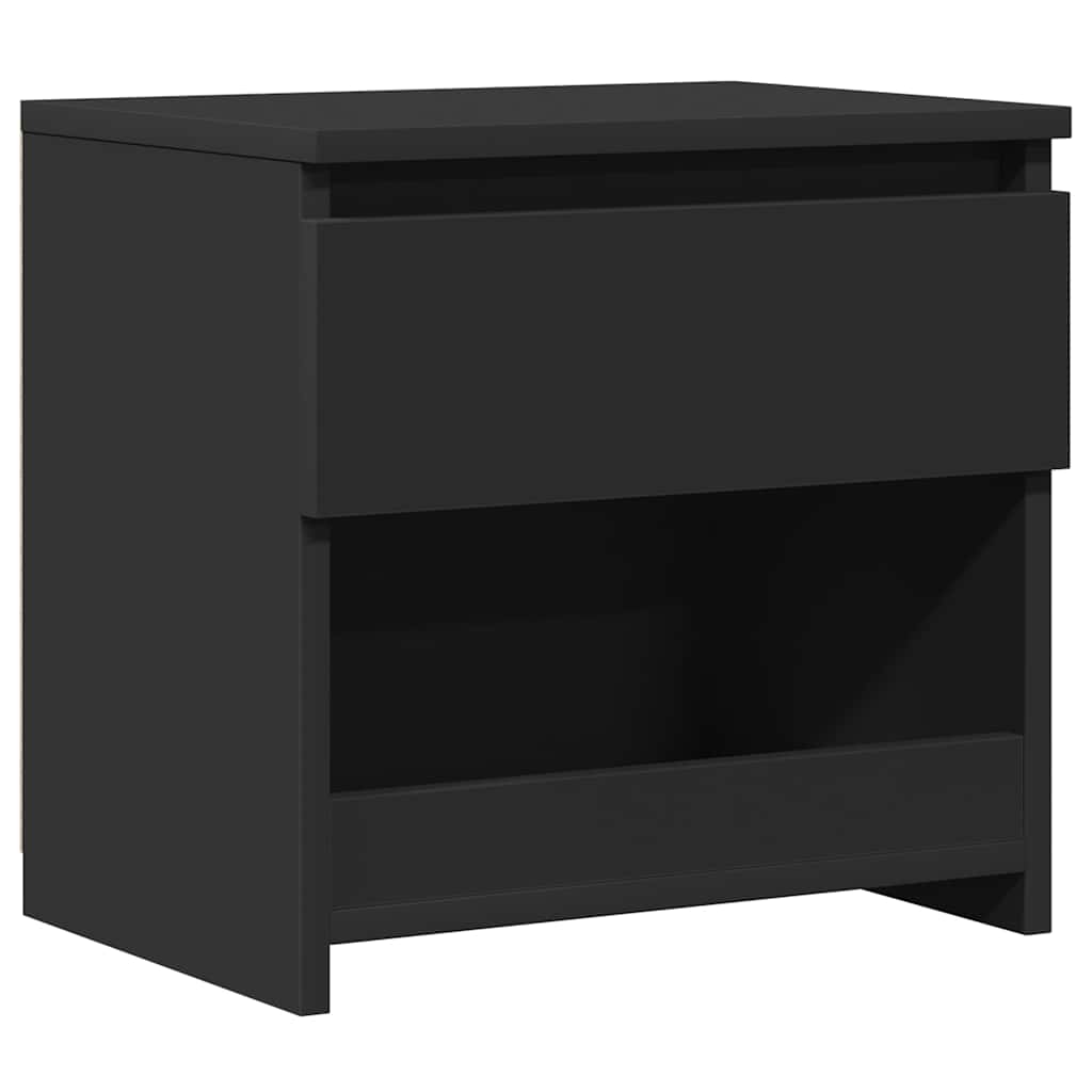 vidaXL Κομοδίνο Μαύρο 40 x 30 x 39 εκ. από Επεξ. Ξύλο