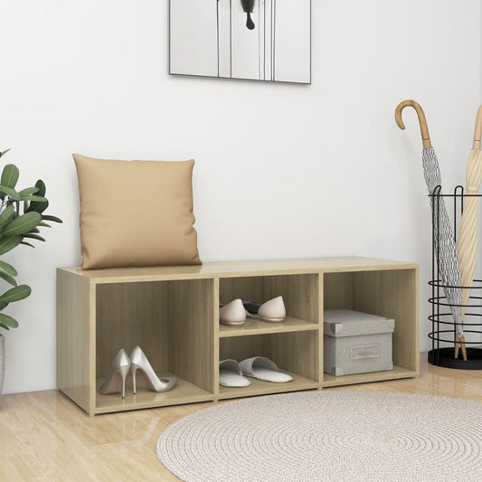 vidaXL Πάγκος Αποθήκ. Παπουτσιών Sonoma Δρυς 102x35x35 εκ. Επεξ. Ξύλο