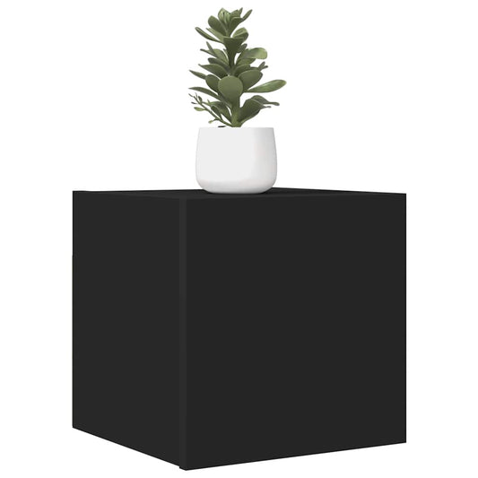 vidaXL Έπιπλα Τηλεόρασης Κρ. 2 τεμ. Μαύρα 30,5x30x30εκ από Επεξ. Ξύλο