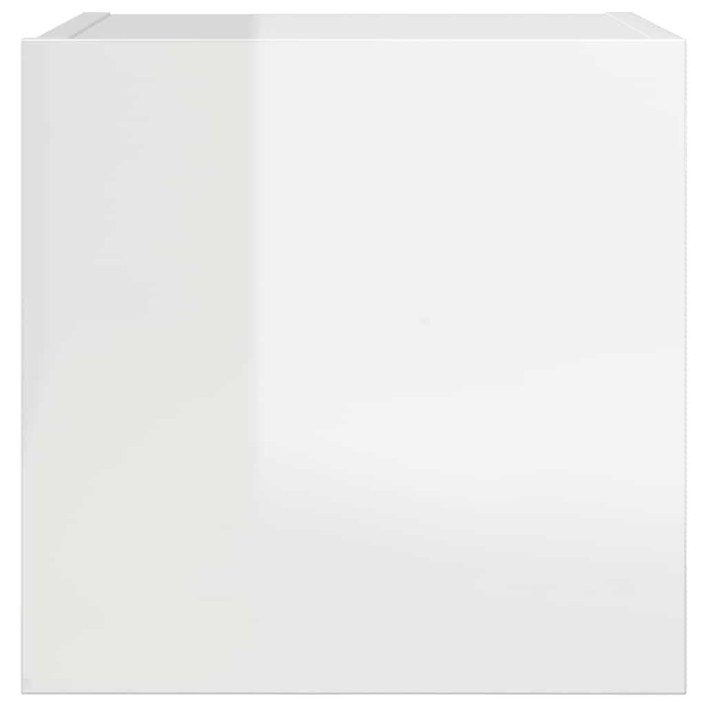 vidaXL Έπιπλο Τηλεόρασης Κρεμαστό Γυαλ. Λευκό 30,5 x 30 x 30 εκ.