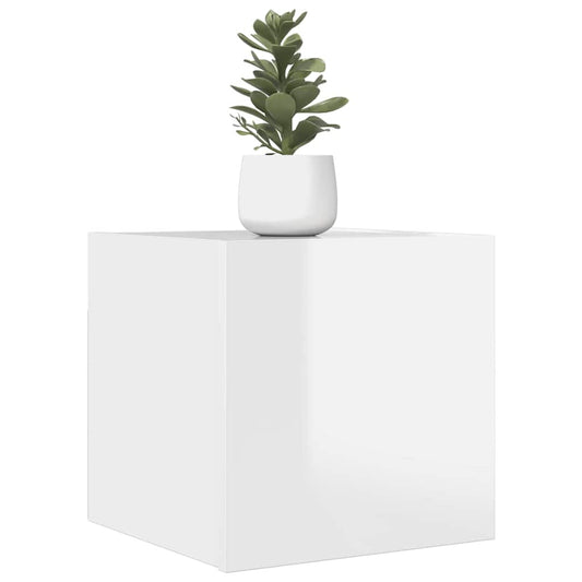 vidaXL Έπιπλο Τηλεόρασης Κρεμαστό Γυαλ. Λευκό 30,5 x 30 x 30 εκ.