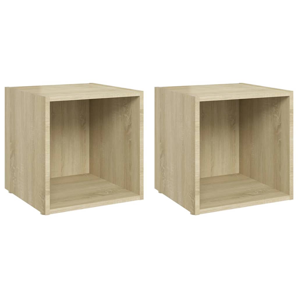 vidaXL Έπιπλα Τηλεόρασης 2 τεμ. Sonoma Δρυς 37x35x37 εκ. Επεξ. Ξύλο