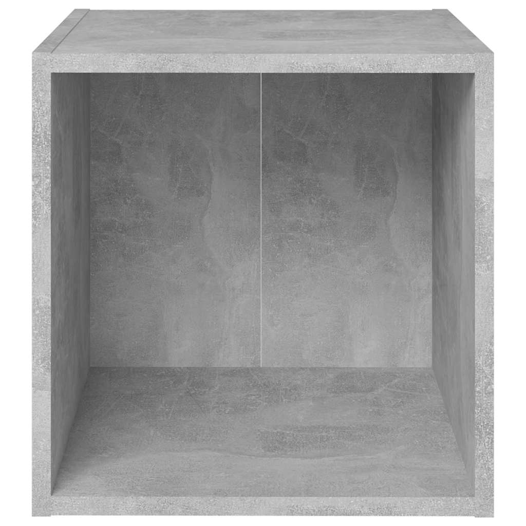 vidaXL Έπιπλα Τηλεόρασης 4 τεμ. Γκρι Σκυροδ. 37x35x37 εκ. Επεξ. Ξύλο