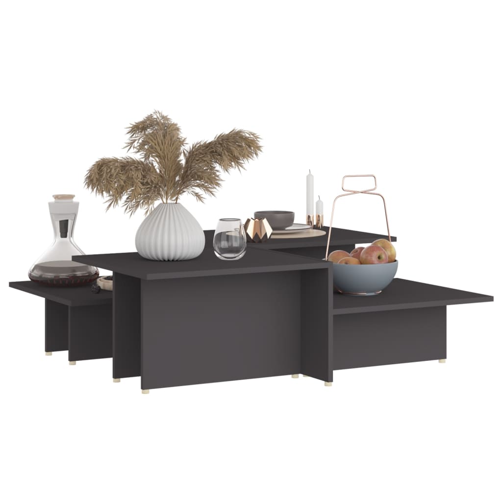 vidaXL Τραπεζάκια Σαλονιού 2 τεμ. Γκρι 111,5x50x33 εκ. Επεξεργ. Ξύλο