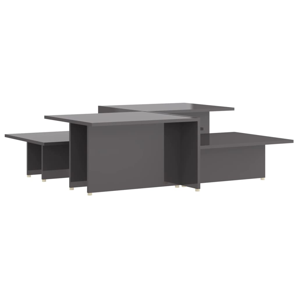 vidaXL Τραπεζάκια Σαλονιού 2 τεμ Γυαλ. Γκρι 111,5x50x33 εκ Επεξ. Ξύλο
