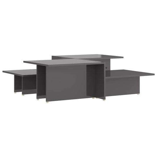 vidaXL Τραπεζάκια Σαλονιού 2 τεμ Γυαλ. Γκρι 111,5x50x33 εκ Επεξ. Ξύλο