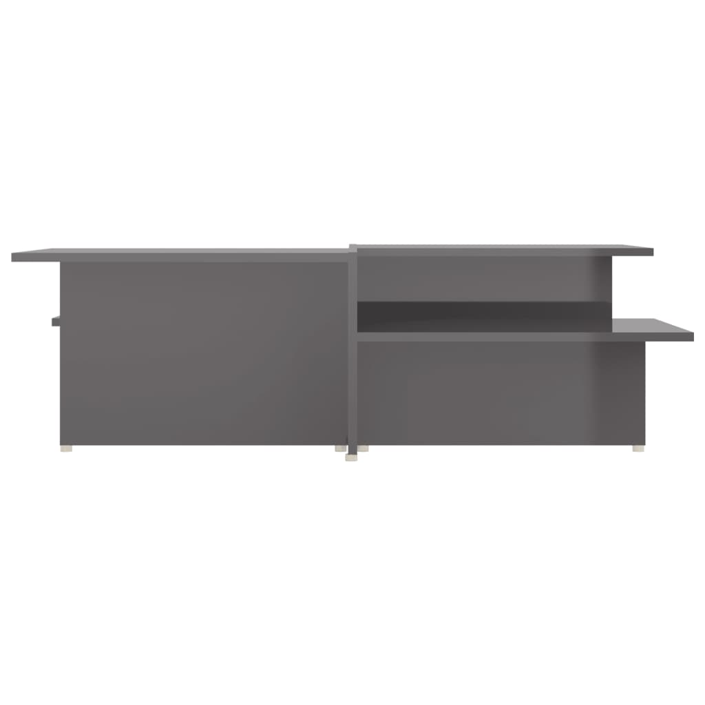 vidaXL Τραπεζάκια Σαλονιού 2 τεμ Γυαλ. Γκρι 111,5x50x33 εκ Επεξ. Ξύλο