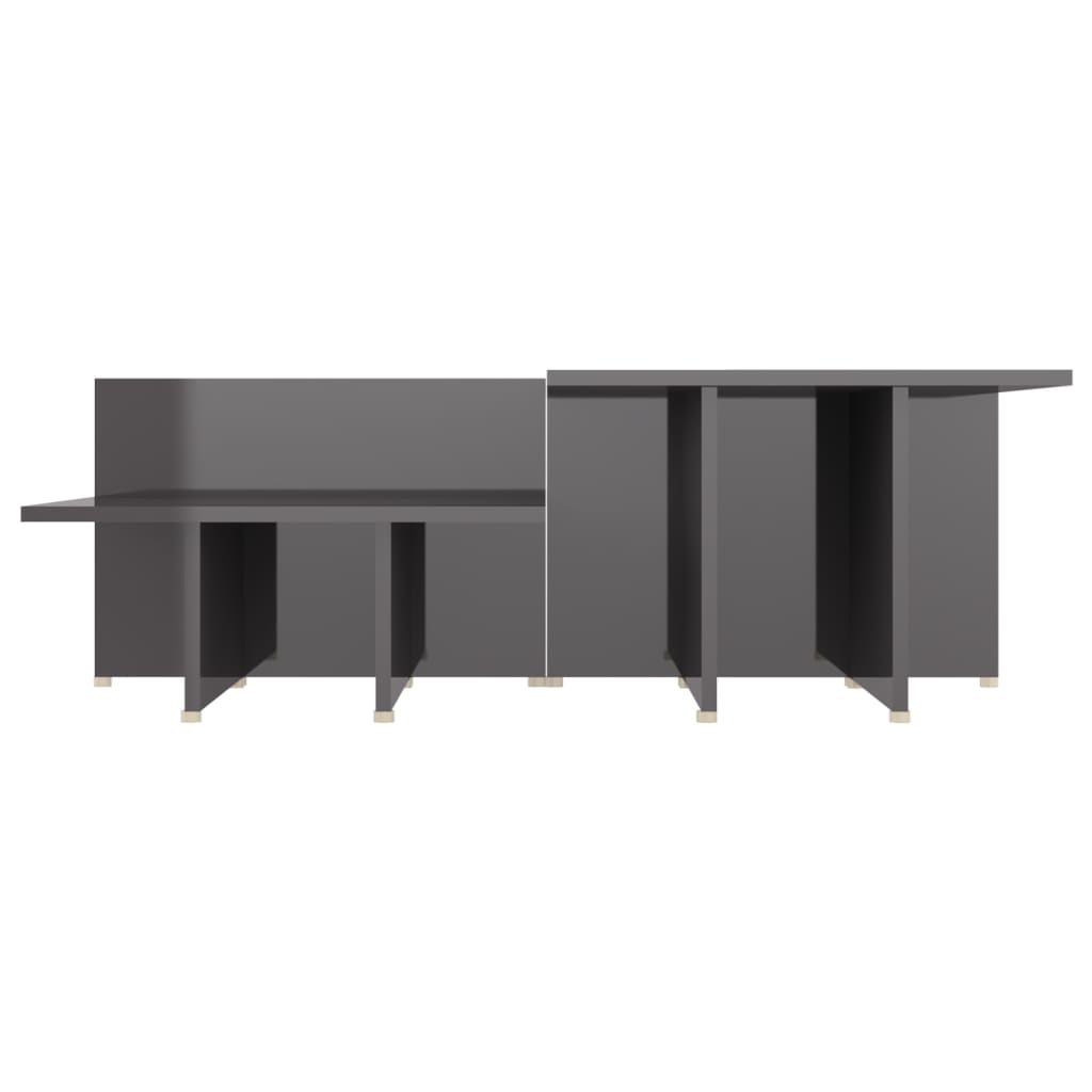 vidaXL Τραπεζάκια Σαλονιού 2 τεμ Γυαλ. Γκρι 111,5x50x33 εκ Επεξ. Ξύλο