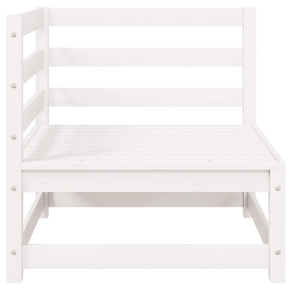 vidaXL Καναπές Κήπου Γωνιακός Λευκός από Μασίφ Ξύλο Πεύκου