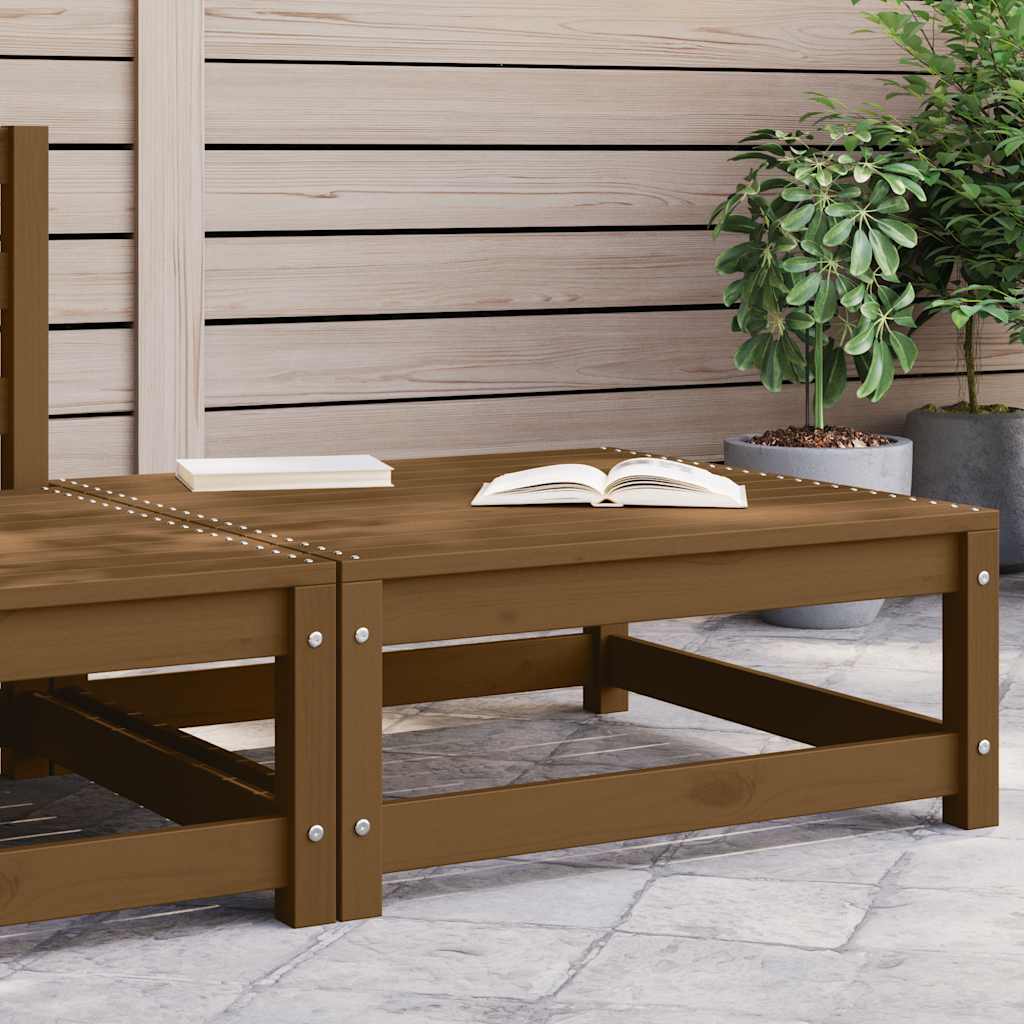 vidaXL Υποπόδιο Κήπου Καφέ Μελί 70 x 70 x 30 εκ. από Μασίφ Ξύλο Πεύκου