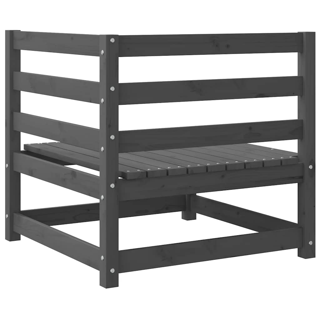 vidaXL Καναπέδες Κήπου Γωνιακοί 2 τεμ. Γκρι από Μασίφ Ξύλο Πεύκου