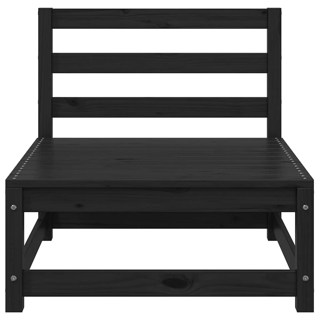 vidaXL Καναπέδες Κήπου Μεσαίοι 2 τεμ. Μαύροι από Μασίφ Ξύλο Πεύκου