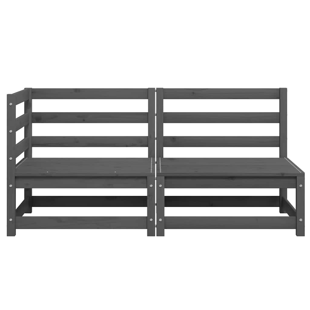 vidaXL Σαλόνι Κήπου Γκρι Σετ 2 Τεμαχίων από Μασίφ Ξύλο Πεύκου