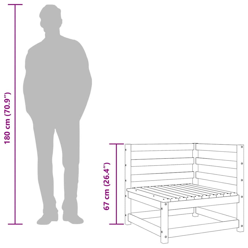 vidaXL Σαλόνι Κήπου Σετ 2 Τεμαχίων Καφέ Μελί από Μασίφ Ξύλο Πεύκου