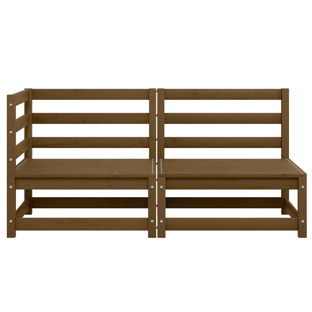 vidaXL Σαλόνι Κήπου Σετ 2 Τεμαχίων Καφέ Μελί από Μασίφ Ξύλο Πεύκου