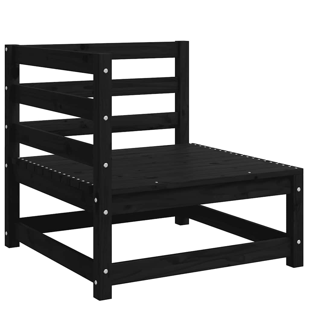 vidaXL Σαλόνι Κήπου Σετ 2 Τεμαχίων Μαύρο από Μασίφ Ξύλο Πεύκου