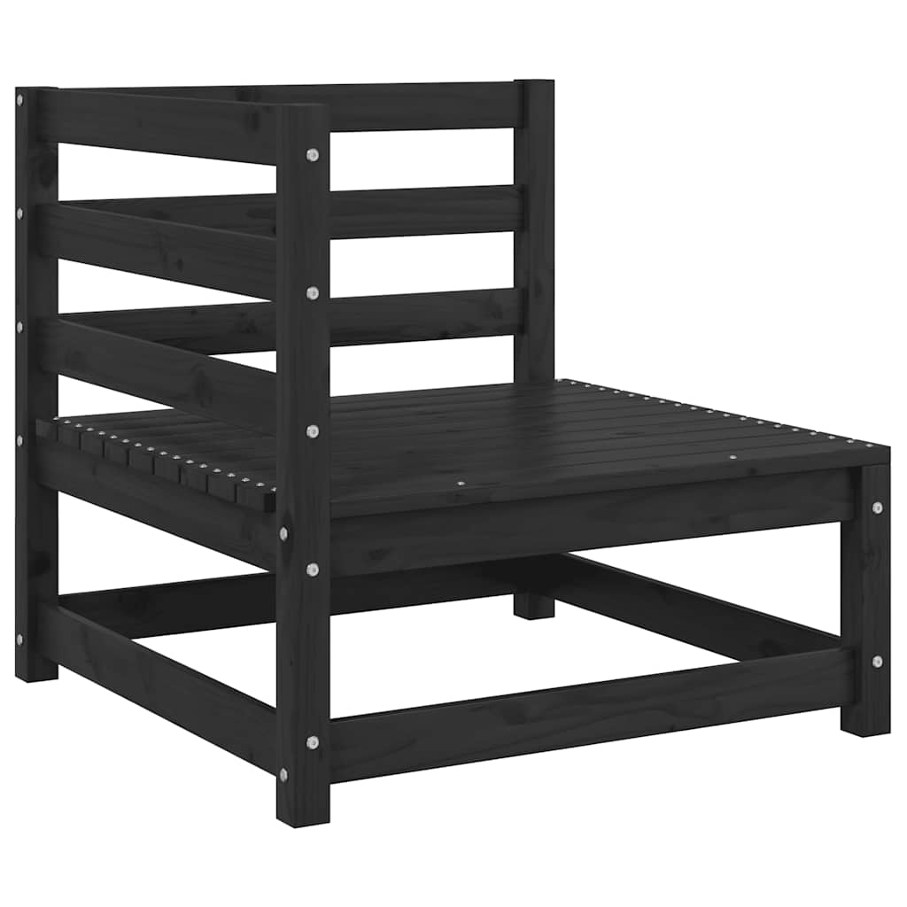 vidaXL Σαλόνι Κήπου Σετ 3 Τεμαχίων Μαύρο από Μασίφ Ξύλο Πεύκου