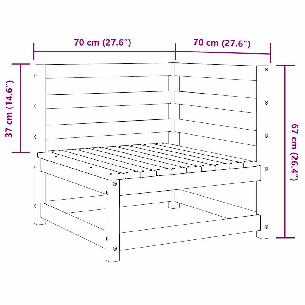 vidaXL Σαλόνι Κήπου Σετ 3 Τεμαχίων Καφέ Μελί από Μασίφ Ξύλο Πεύκου