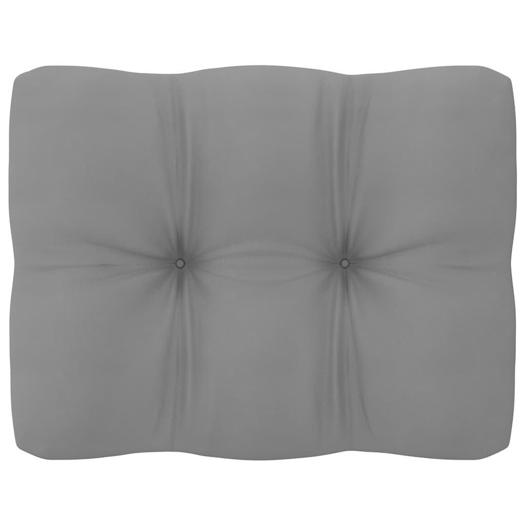 vidaXL Καναπές Κήπου Γωνιακός από Μασίφ Ξύλο Πεύκου με Γκρι Μαξιλάρια