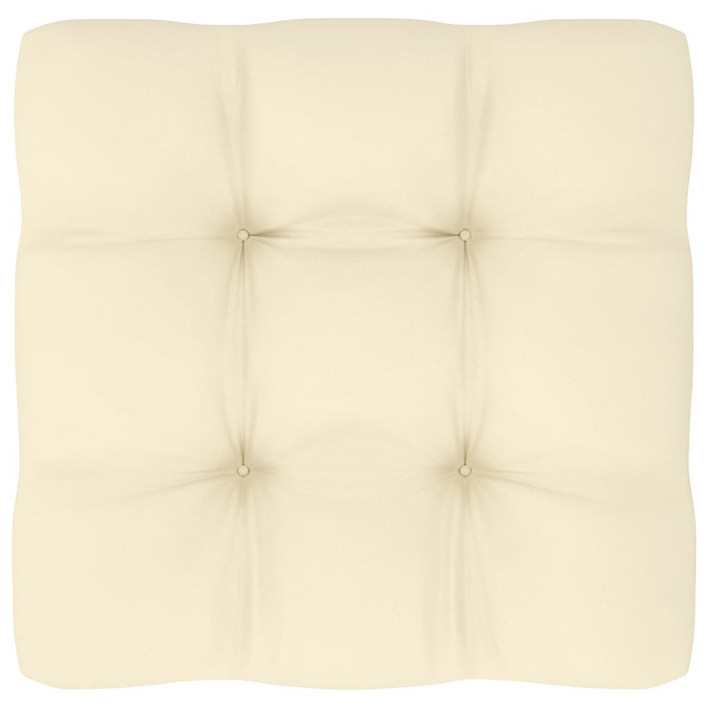 vidaXL Καναπές Κήπου Γωνιακός από Μασίφ Ξύλο Πεύκου με Κρεμ Μαξιλάρια