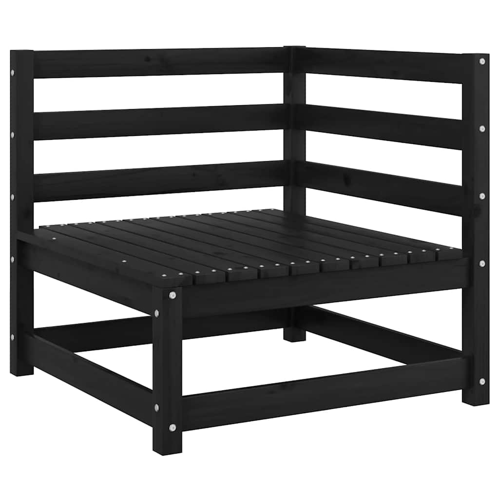 vidaXL Καναπές Κήπου Γωνιακός Ξύλο Πεύκου με Ανθρακί Μαξιλάρια